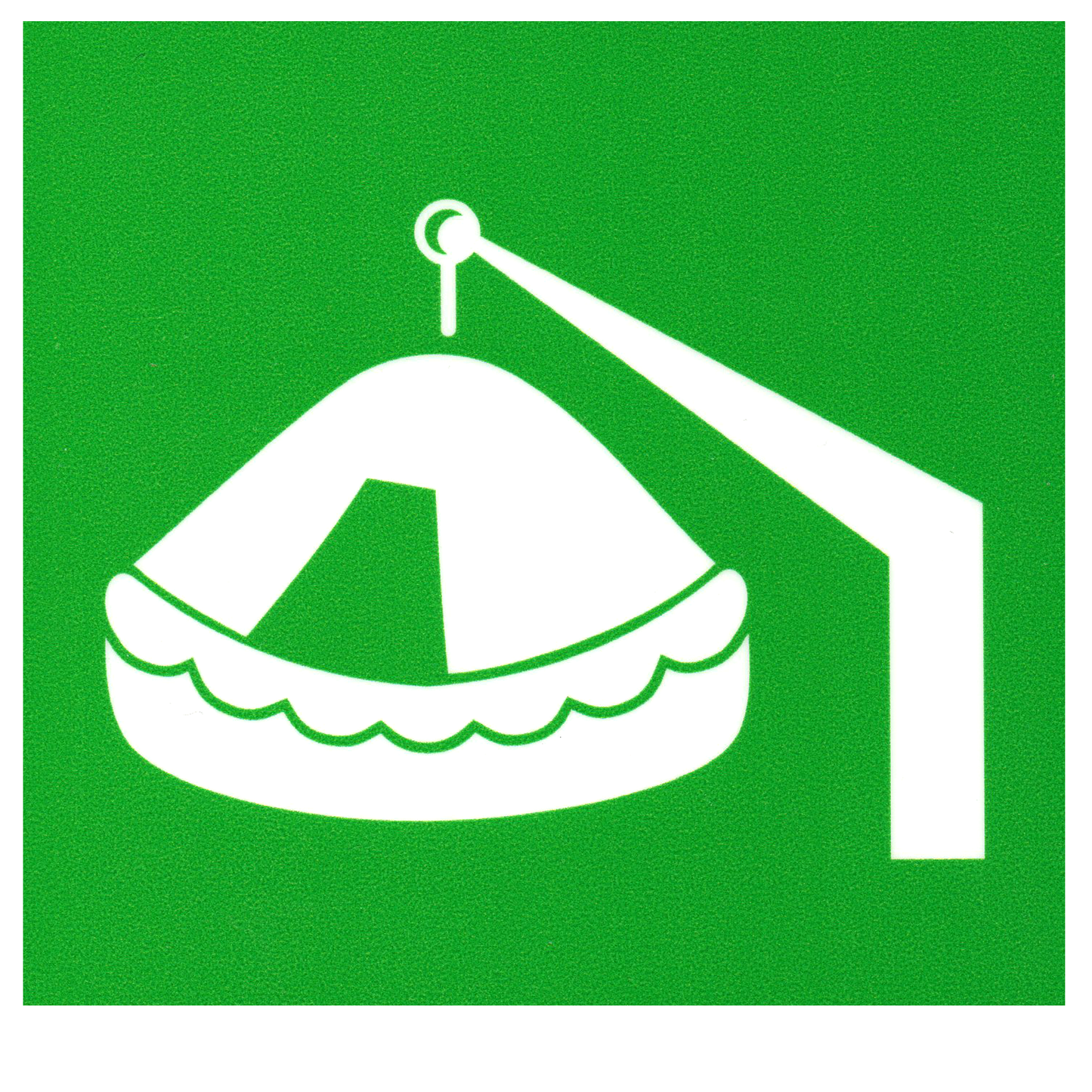 Redningsflåde (davit-søsat) - IMO skilt - 15 x 15 cm
