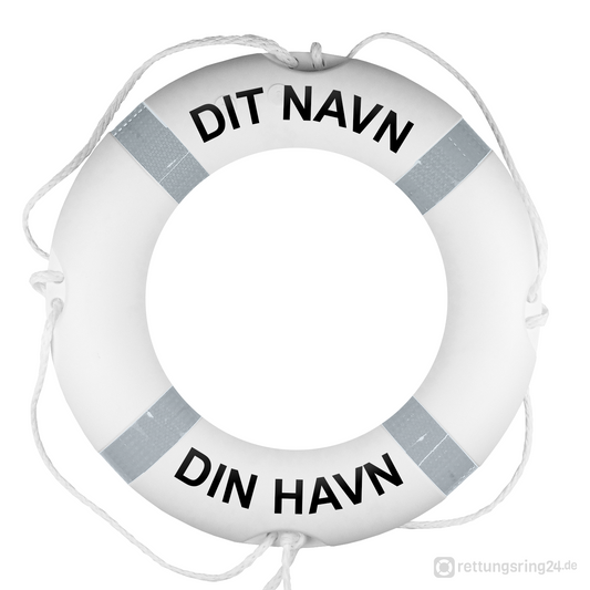 Redningskrans hvid med egen tekst
