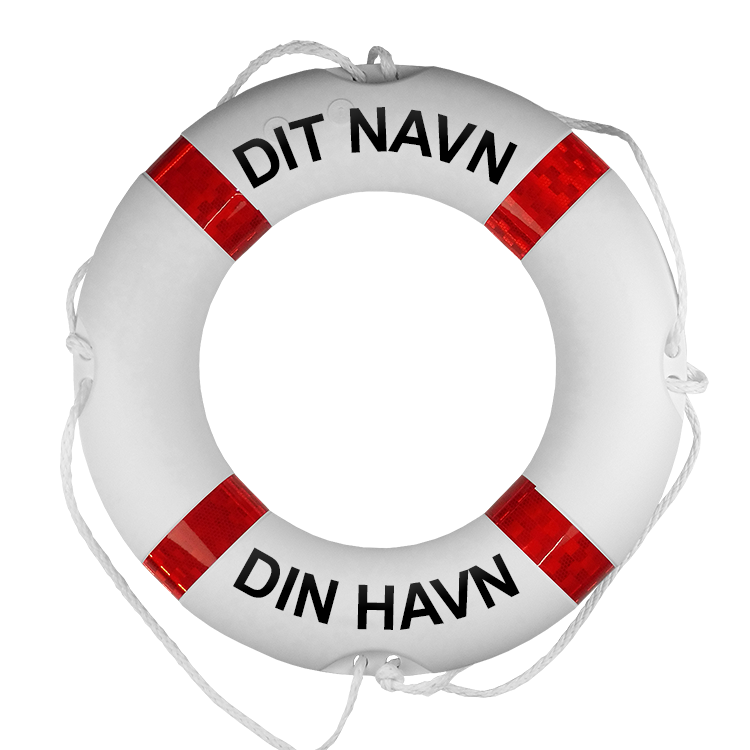 Redningskrans hvid/ rød med egen tekst