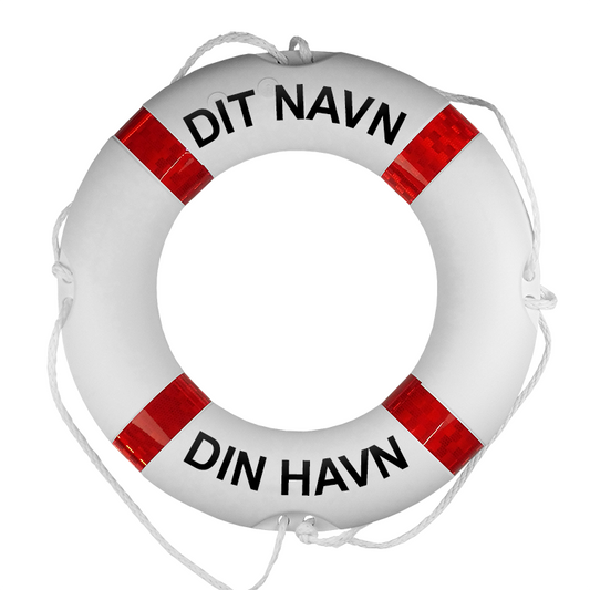 Redningskrans hvid/ rød med egen tekst