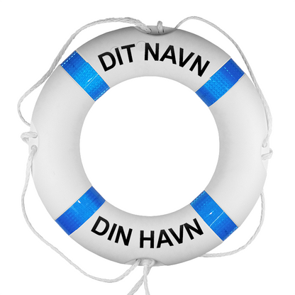 Redningskrans hvid/ blå med egen tekst