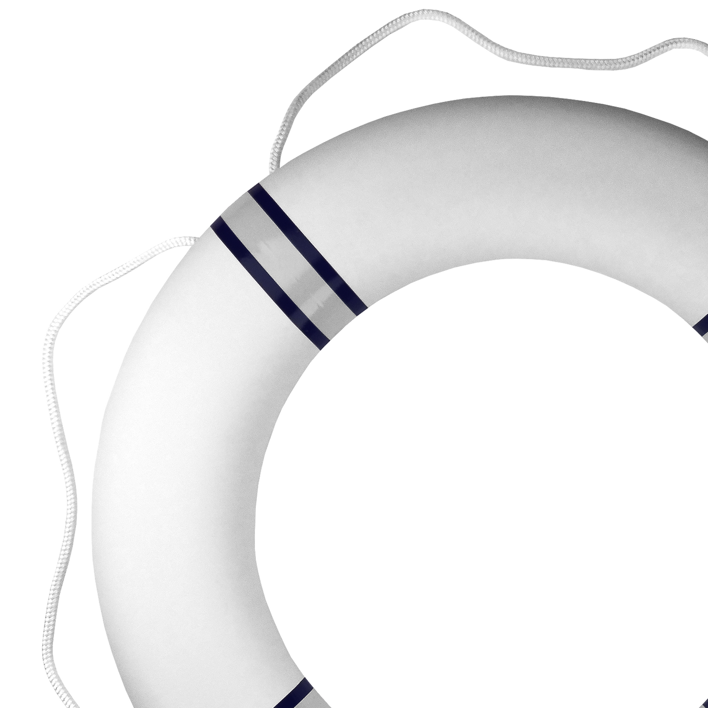 Premium redningskrans med marinblå refleksbånd