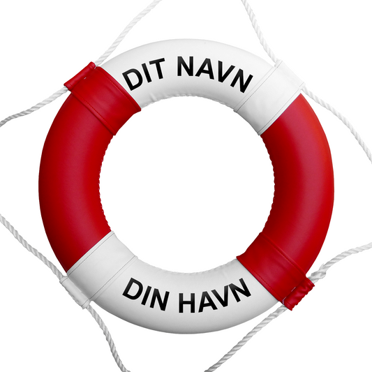 Klassisk redningskrans med egen tekst