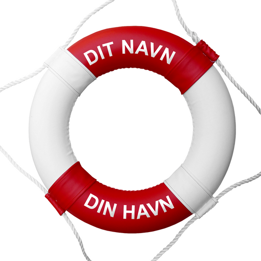 Klassisk redningskrans med egen tekst